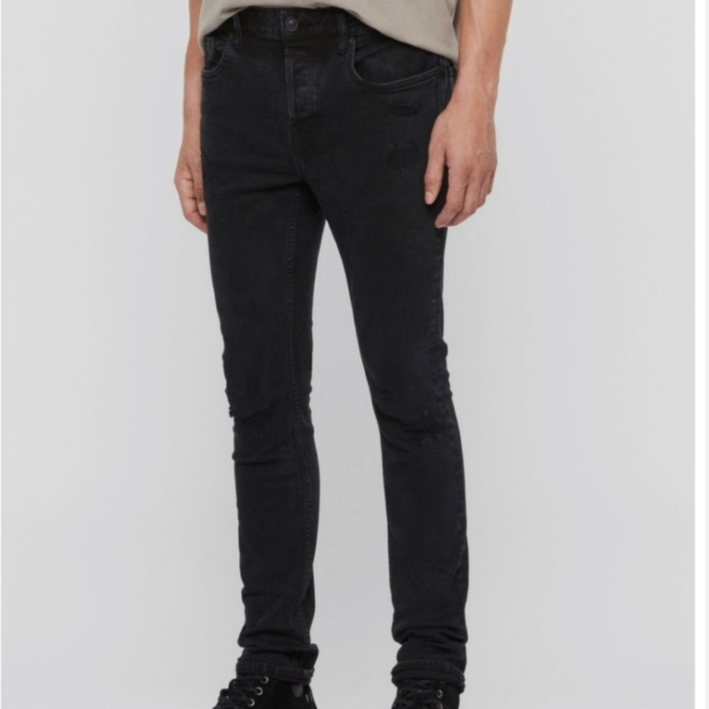 ALLSAINTS Cigarette Men’s Skinny Jeans /Jet Black- 34